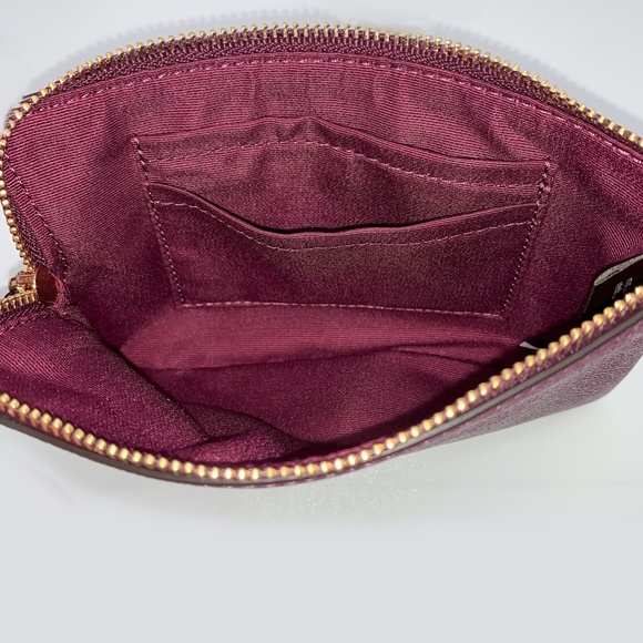 Coach Corner Zip Wristlet - Dark Berry - Picture 6 of 8